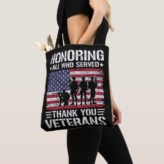 Tack Veteraner Patriotisk Militär Tjänst Gåva Tygkasse