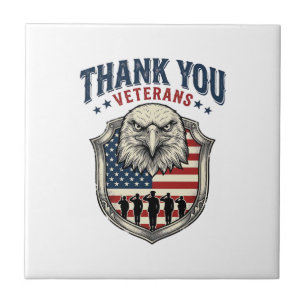 Tack veteraner Patriotiska Örnsköld Skjorta_1 Kakelplatta