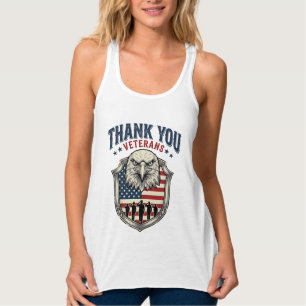 Tack Veteraner Patriotiska Örnsköld T-Shirt_1 Linne Med Racerback