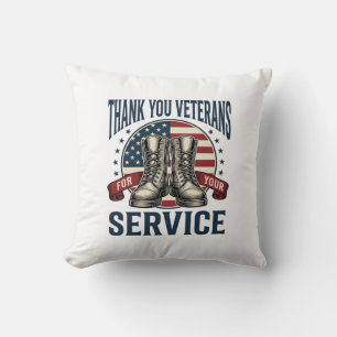 Tack Veteraner Patriotiska Stövlar Vintage Design_ Kudde