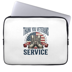 Tack Veteraner Patriotiska Stövlar Vintage Design_ Laptop Fodral