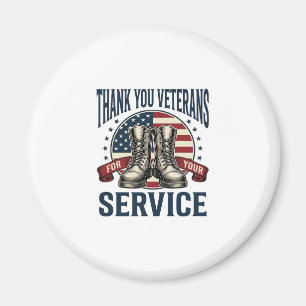 Tack Veteraner Patriotiska Stövlar Vintage Design_ Magnet