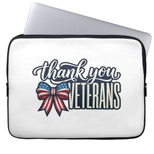 Tack Veteraner Patriotiskt Band Återvintage Tröja_ Laptop Fodral