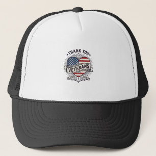Tack Veteraner Patriotiskt Hjärta Vektor Design_1 Keps