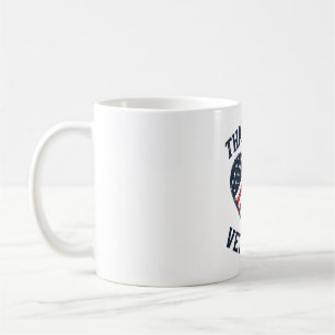 Tack Veteraner Patriotiskt Hjärta Vintage Tröja D Kaffemugg