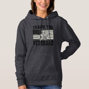 Tack Veteraner Vintage Flagga Soldat Tröja Desi