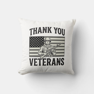 Tack Veteraner Vintage Flagga Soldat Tröja Desi Kudde