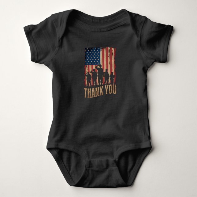 Tack Veteranernas Dag Amerikansk Flagga Vintage T Shirt (Framsida)