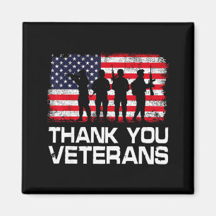 Tack Veteranernas Dag Usa Flagga Patriotisk Soldat Magnet