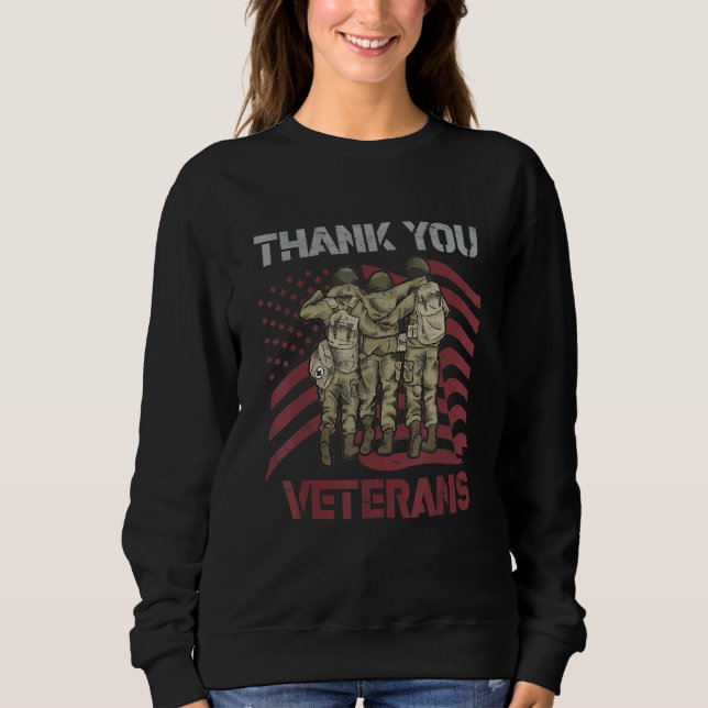 Tack Veterans American Flagga Combat Boots Vete T Shirt (Framsida)