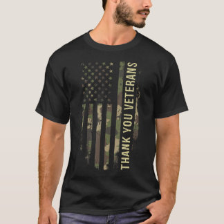Tack Veterans Camouflage American Flagga T Shirt