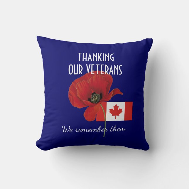 TACK VETERANS Canada Poppy Kudde (Framsida)