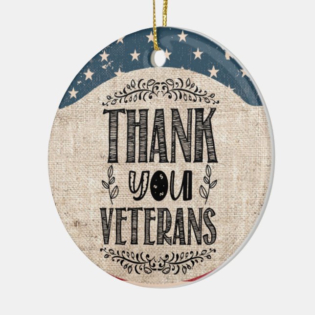 Tack Veterans Ceramic Ornament (Vänster)
