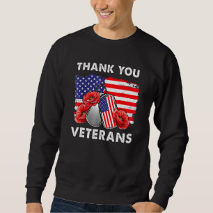 Tack Veterans Combat Boots Poppy Flower Veter Lång Ärmad Tröja