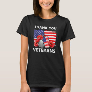 Tack Veterans Combat Boots Poppy Flower Veter T Shirt