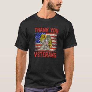 Tack Veterans Combat Boots Poppy Flower Veter T Shirt