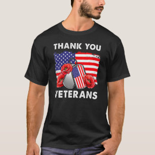 Tack Veterans Combat Boots Poppy Flower Veter T Shirt