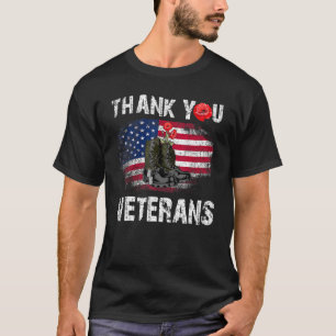 Tack Veterans Combat Boots Poppy Flowers Memo T Shirt