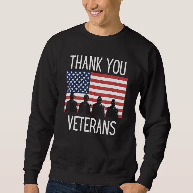Tack Veterans Combat Boots Veteran Day Amerika Lång Ärmad Tröja (Framsida)