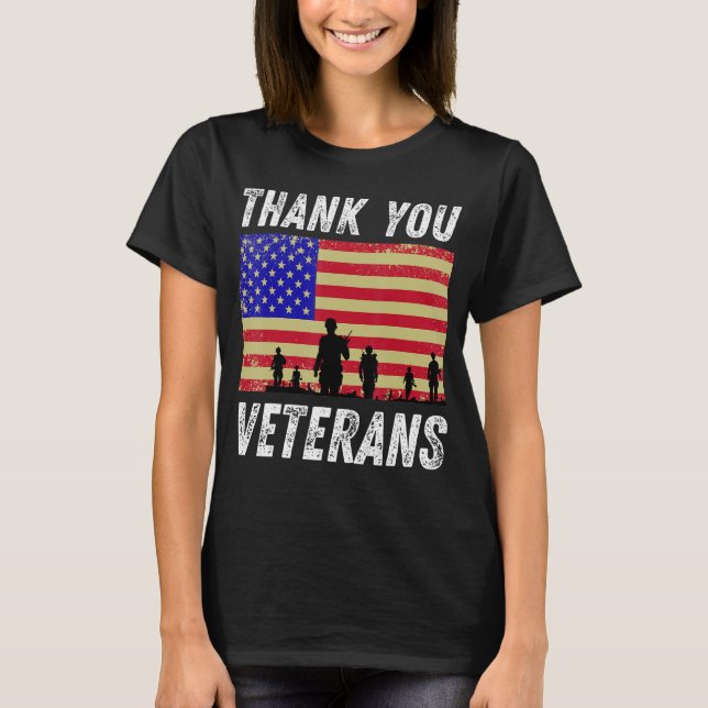Tack Veterans Combat Boots Veteran Day Amerika T Shirt (Framsida)