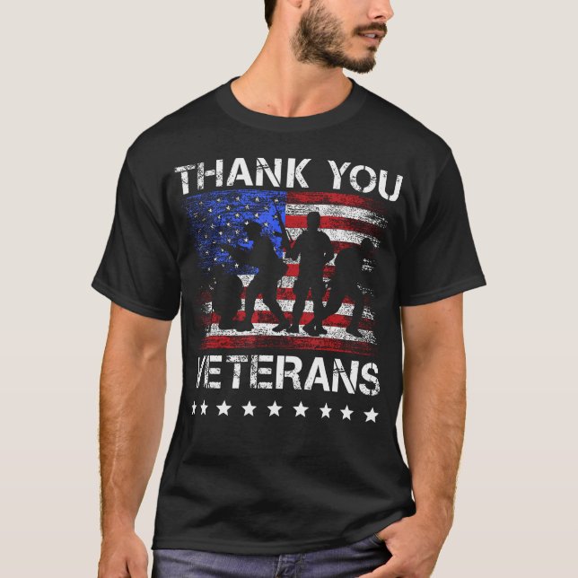 Tack Veterans-dagen T Shirt (Framsida)