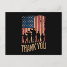 Tack Veterans Day American Flagga Vintage