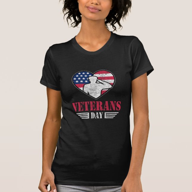 Tack Veterans Day Memorial Day Partiotic T Shirt (Framsida)