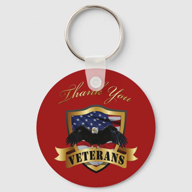 Tack Veterans Keychain Nyckelring (Framsida)
