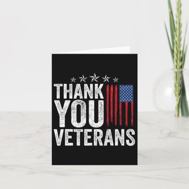 Tack Veterans Service Patriot Veteran Day Ame Kort (Framsida)