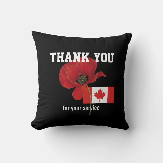 TACK Veterans Servicemen Poppy CANADA Kudde (Framsida)