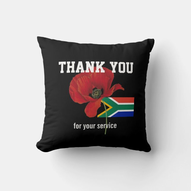 TACK Veterans Servicemen Poppy SOUTH AFRIKA Kudde (Framsida)