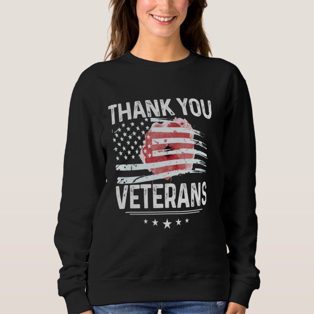 Tack Veterans Shirt Patriotic Tee Veterans Da (Framsida)