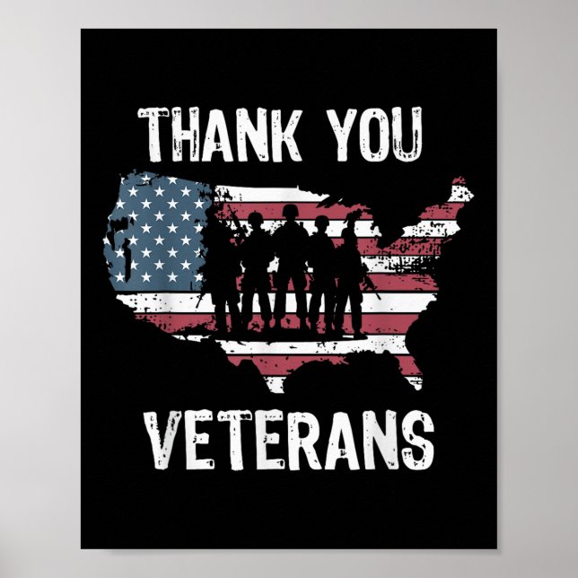 Tack Veterans Soldier Memorial Day säger "Ame Poster (Framsidan)