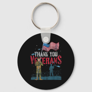 Tack Veterans Us Flagga Patriotic Soldier Memor Nyckelring