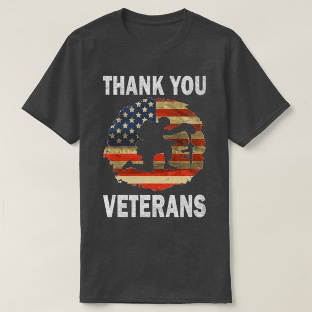 Tack Veterans Veterans Day Vintage T Shirt (Design framsida)