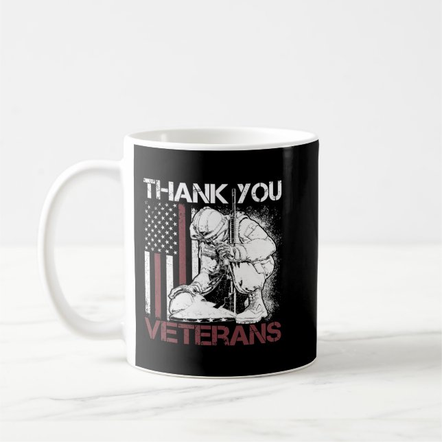 Tack veteranskjortor Proud Veteran Day Pappa Gr Kaffemugg (Vänster)