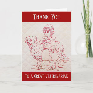 Tack Veterinär Vintage Broderiy of Hund Kort