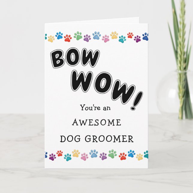 Tack Veterinary Dog Walker Groomer Caregiver Kort (Framsida)