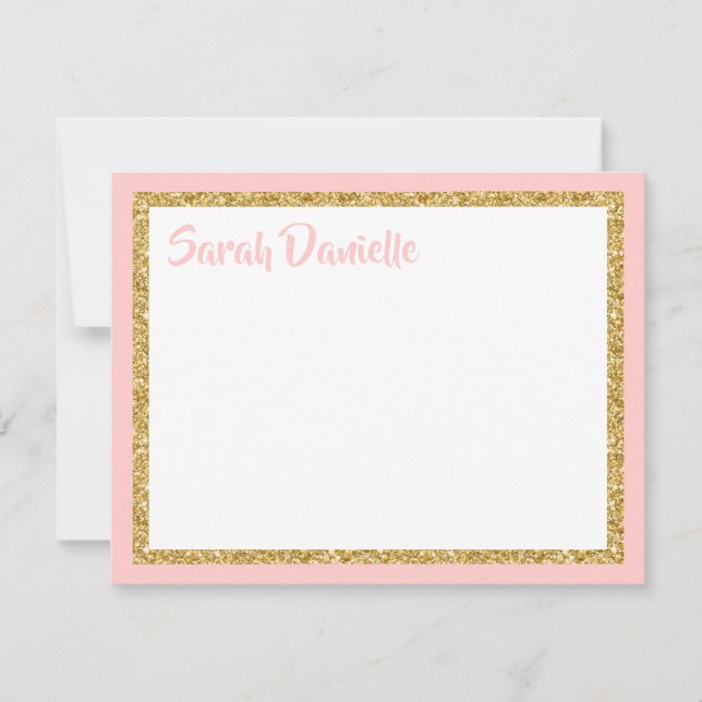 Tack vid rosa och Guld Glitter (Framsida)