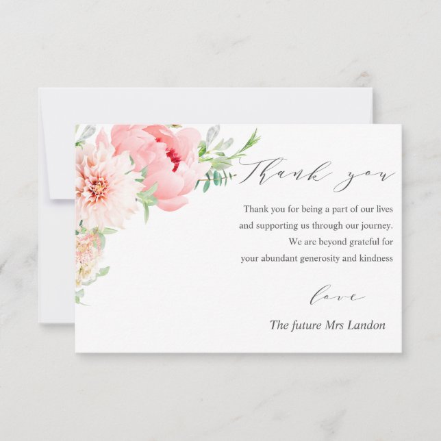 Tack, vild Garden Dahlia Bröllop Tack Kort (Framsida)