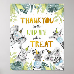 Tack Vild: Safari Party Animals Sign Poster