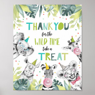 Tack Vild Time Treat Safari Boy Birthday Sign Poster