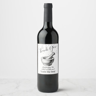 Tack-Vin-etikett för apoteket Personalize Vinflaska Etikett