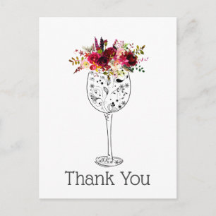 Tack, vin. inbjudan vykort