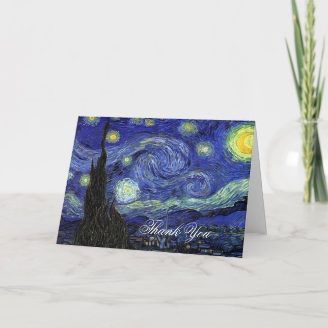 Tack. Vincent van Gogh, Stjärnnatt Tack Kort (Framsida)