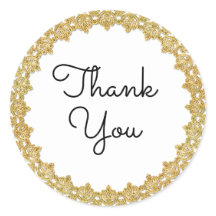 Tack Vintage Anpassade Guld Ram Stickers