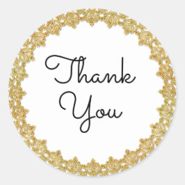 Tack Vintage Anpassade Guld Ram Stickers Runt Klistermärke