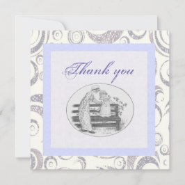 Tack Vintage Blue Grått Girly