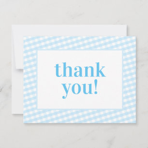 TACK vintage gingham mönster-pojke baby blue Kort