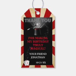 Tack Vintage Magic Show Birthday Favor Tag Presentetikett